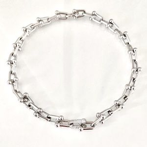 HardWare Necklace with Zirconia Rhinestones Link